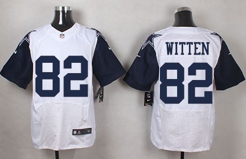 Nike Cowboys #82 Jason Witten White Men's Stitched NFL Elite Rush Jersey - Click Image to Close